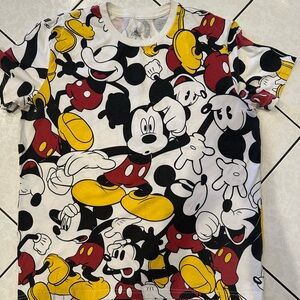AOP Disney Mickey Mouse T-Shirt - Red, Yellow, Black